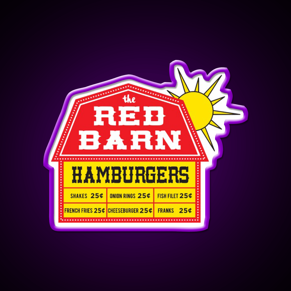 The Red Barn Fast Food Led Neon Sign For Burger Place Rgb Color - Shineneon