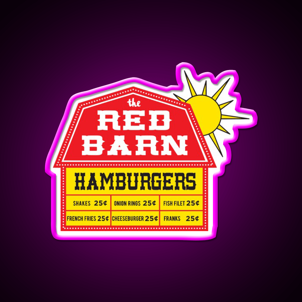 The Red Barn Fast Food Led Neon Sign For Burger Place Rgb Color - Shineneon