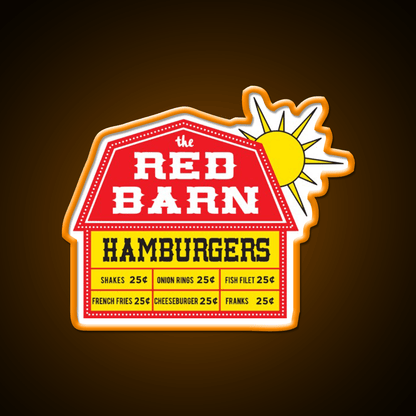The Red Barn Fast Food Led Neon Sign For Burger Place Rgb Color - Shineneon