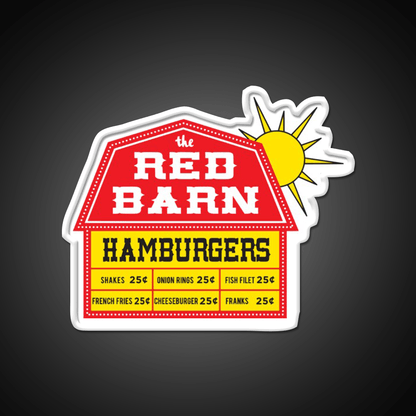 The Red Barn Fast Food Led Neon Sign For Burger Place Rgb Color - Shineneon