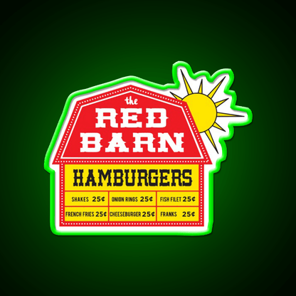 The Red Barn Fast Food Led Neon Sign For Burger Place Rgb Color - Shineneon