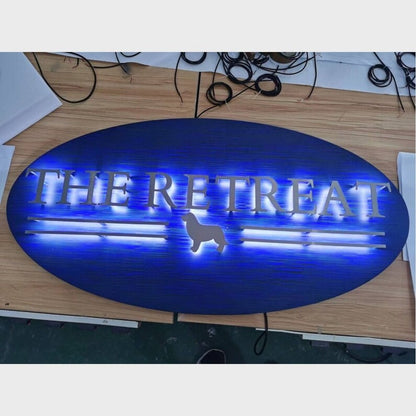 The Retreat 3D Backlit Channel Letters Led Light Sign - Shineneon