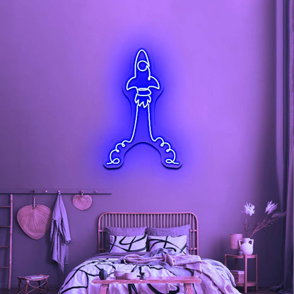 The Rocket Neon Sign For Kids Bedroom