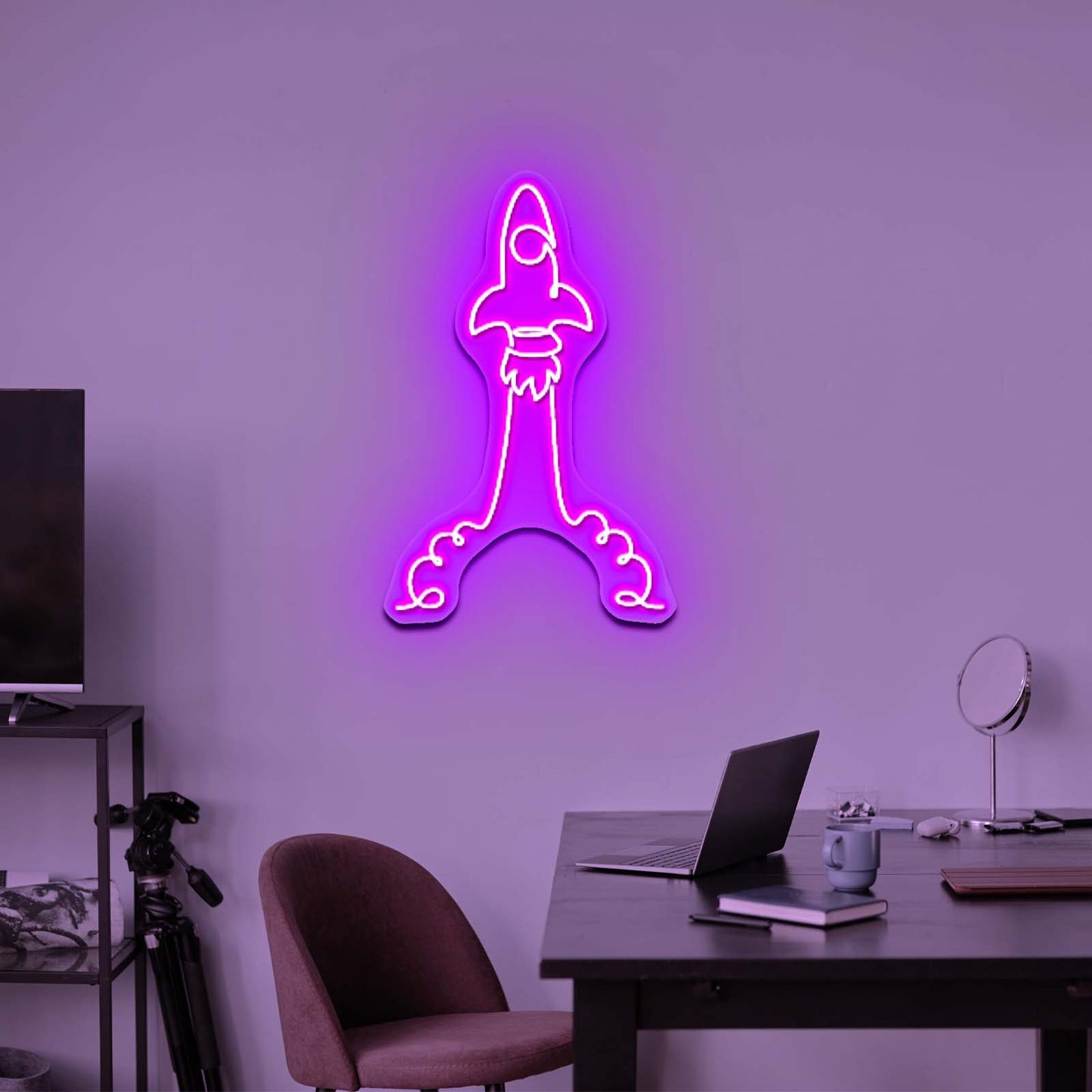 The Rocket Neon Sign For Kids Bedroom