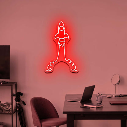 The Rocket Neon Sign For Kids Bedroom