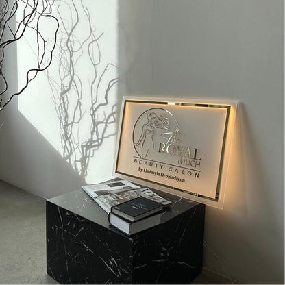 The Royal Touch Salon Acrylic Business Logo Sign - Shineneon
