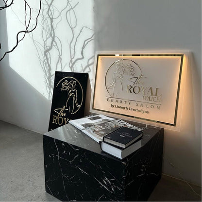 The Royal Touch Salon Acrylic Business Logo Sign - Shineneon