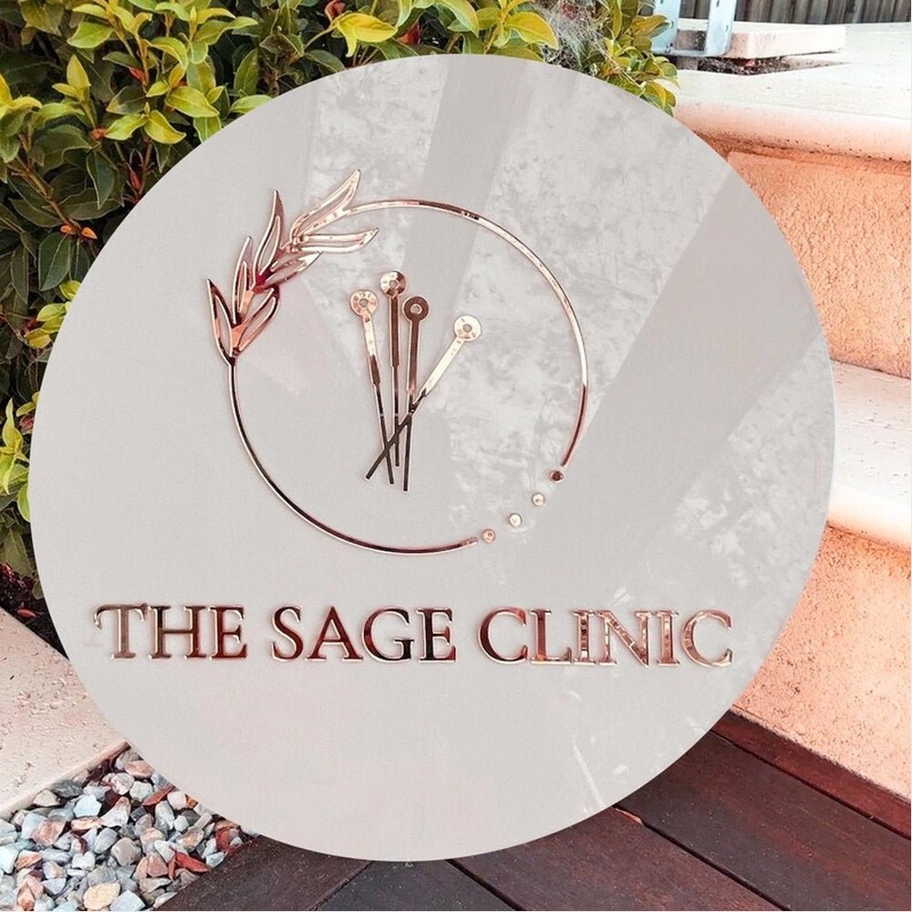 The Sage Clinic Rose Color Acrylic Business Logo Sign - Shineneon