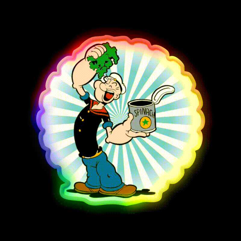 The Sailor Popeye 90S Vintage 01 Gym Fitness Led Neon Sign Rgb Color