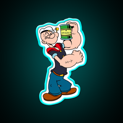 The Sailor Popeye 90S Vintage 06 Gym Fitness Led Neon Sign Rgb Color - Size and dimension reference