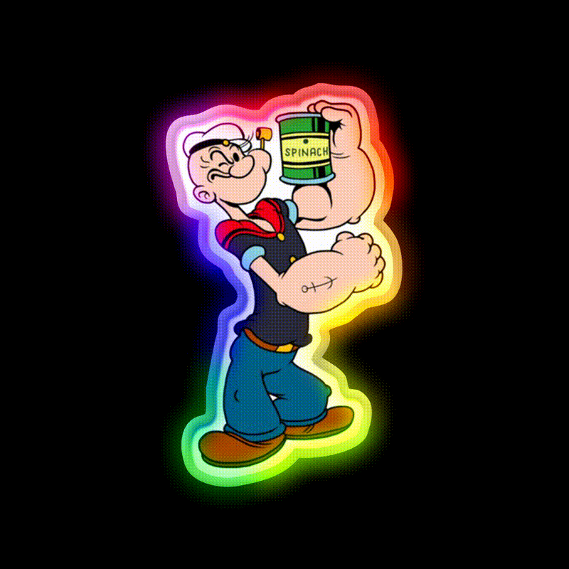 The Sailor Popeye 90S Vintage 06 Gym Fitness Led Neon Sign Rgb Color