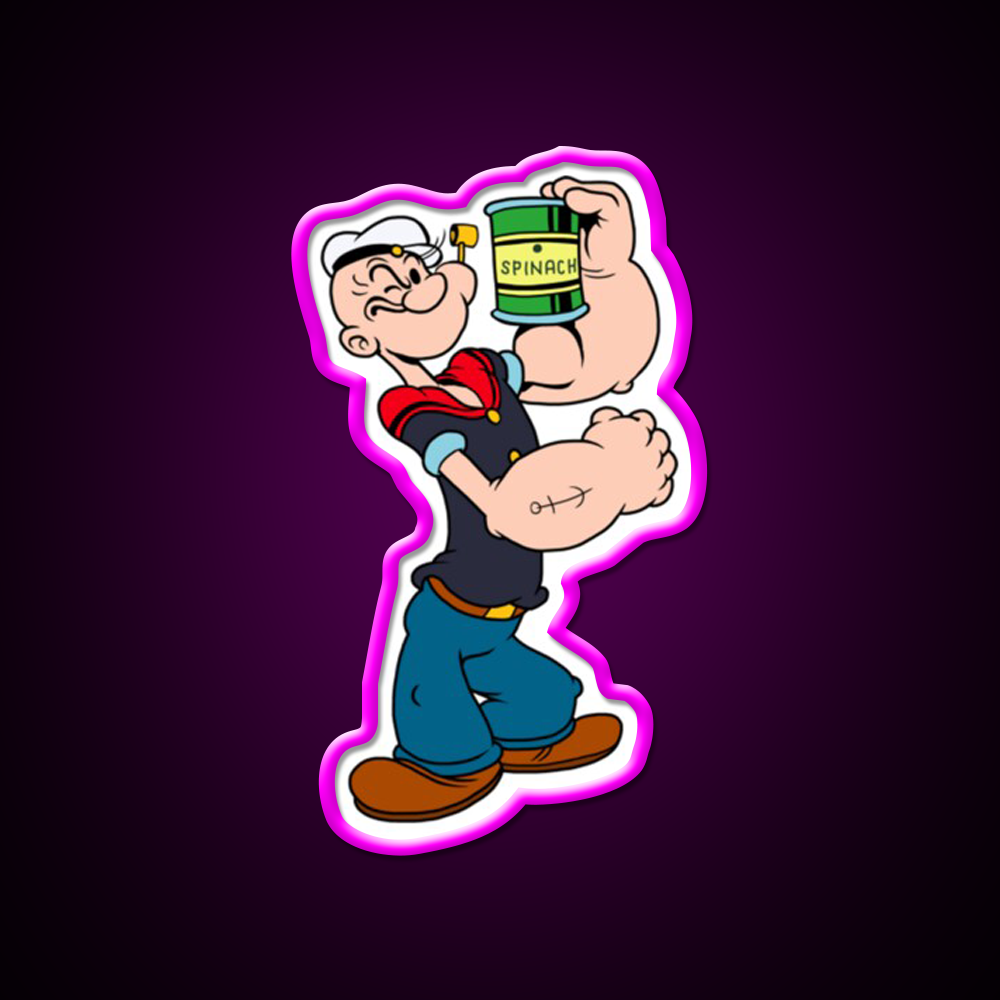 The Sailor Popeye 90S Vintage 06 Gym Fitness Led Neon Sign Rgb Color