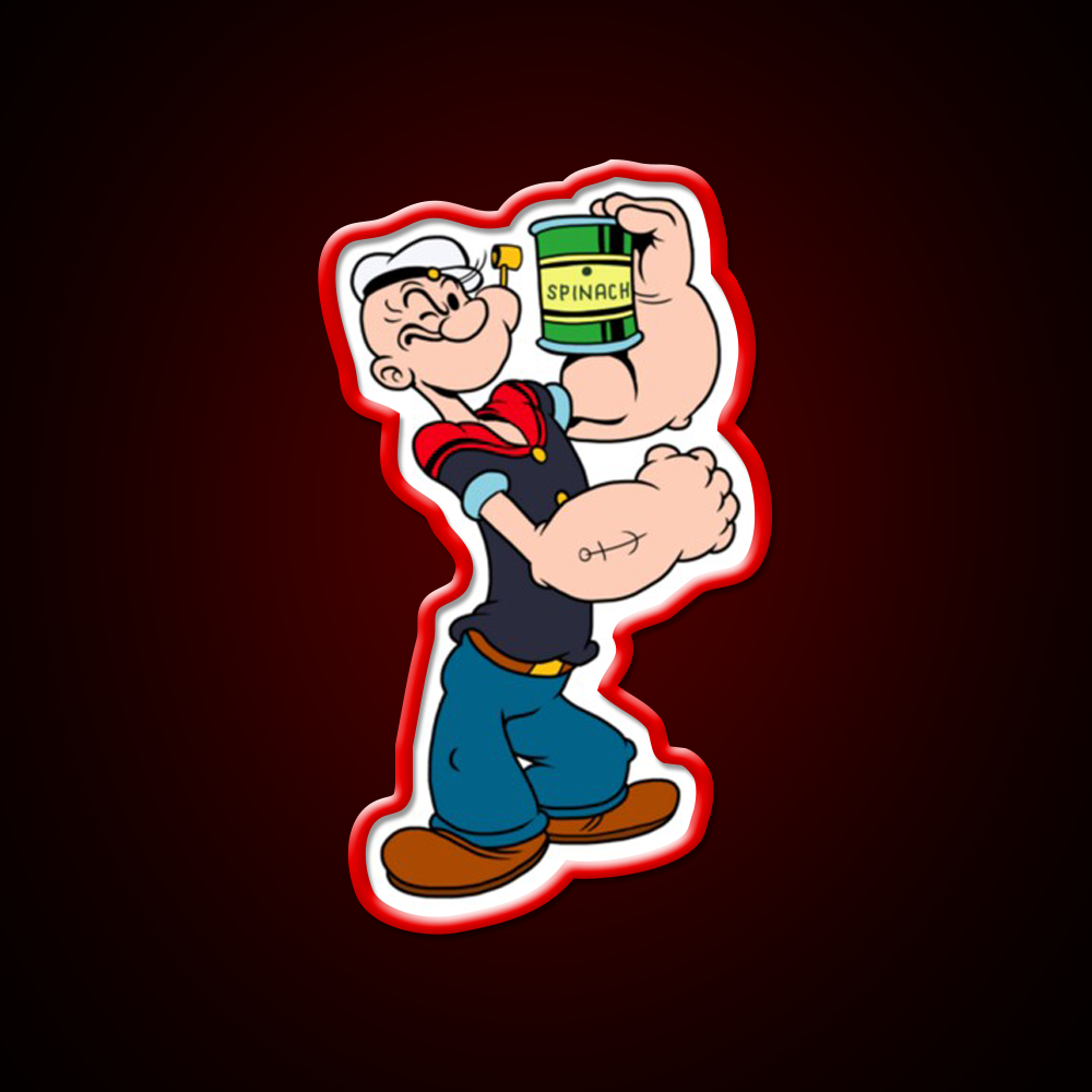 The Sailor Popeye 90S Vintage 06 Gym Fitness Led Neon Sign Rgb Color - LED neon sign view 10