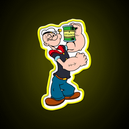 The Sailor Popeye 90S Vintage 06 Gym Fitness Led Neon Sign Rgb Color - Custom LED neon sign front view