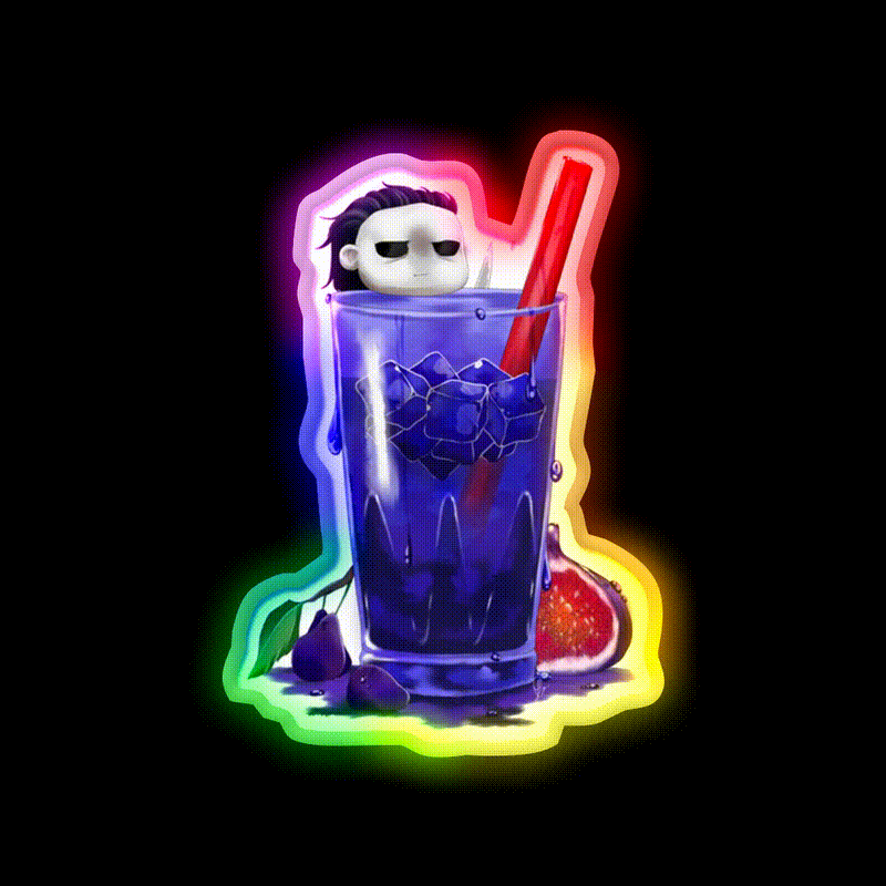 The Shapes Deep Stare Cocktail Bar Decor Led Neon Sign Rgb Color - LED neon sign close-up detail