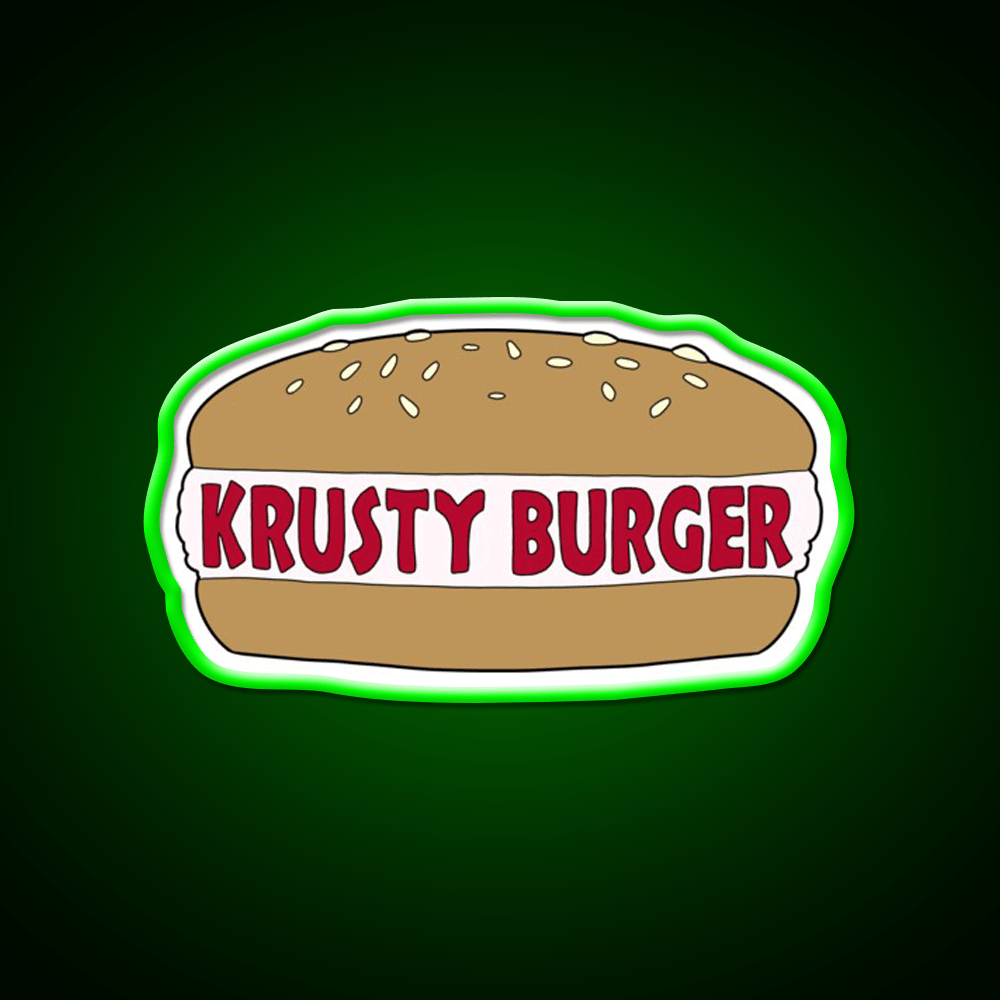 The Simpsons Krusty Burger Fast Food Led Neon Sign For Burger Place Rgb Color - Shineneon