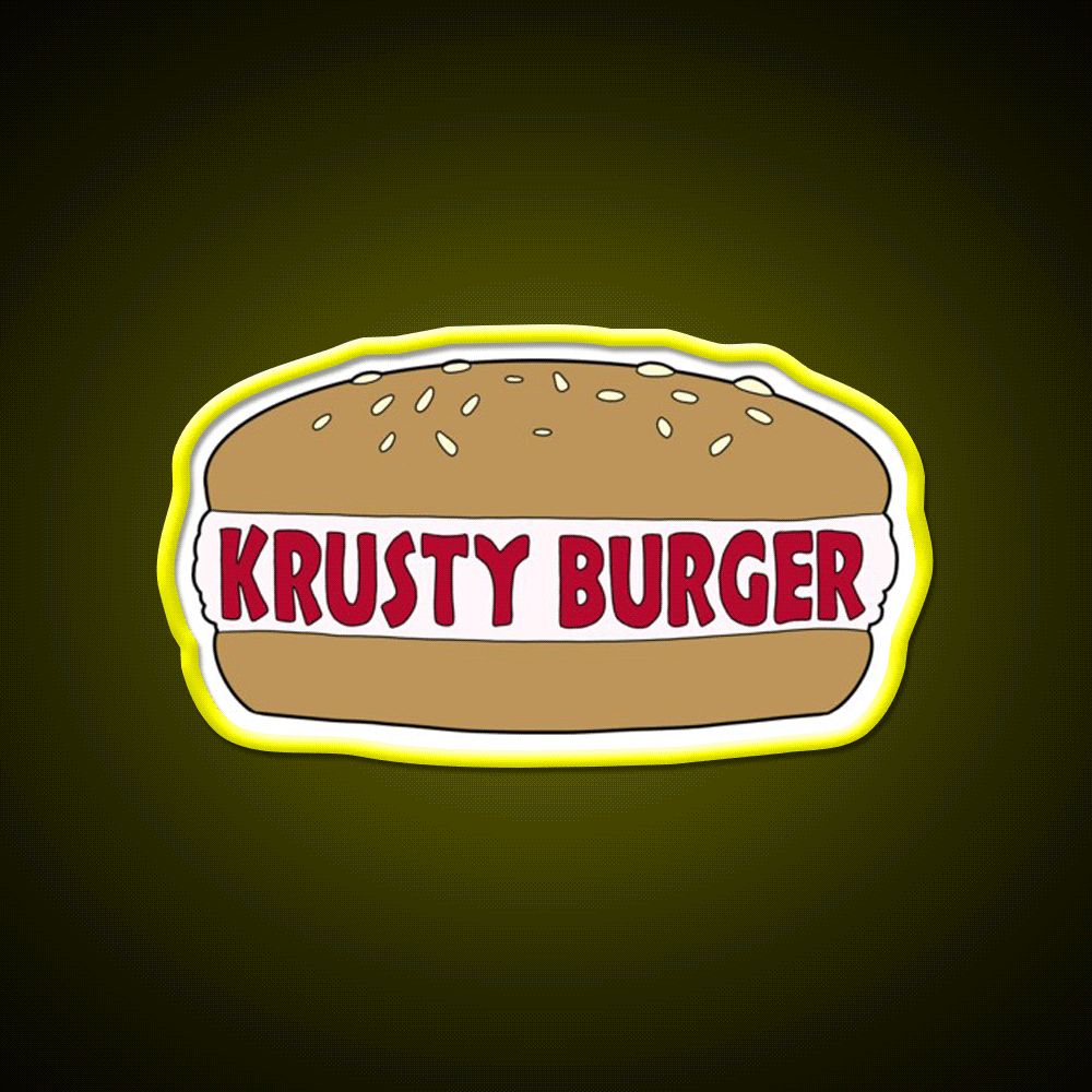 The Simpsons Krusty Burger Fast Food Led Neon Sign For Burger Place Rgb Color - Custom LED neon sign front view