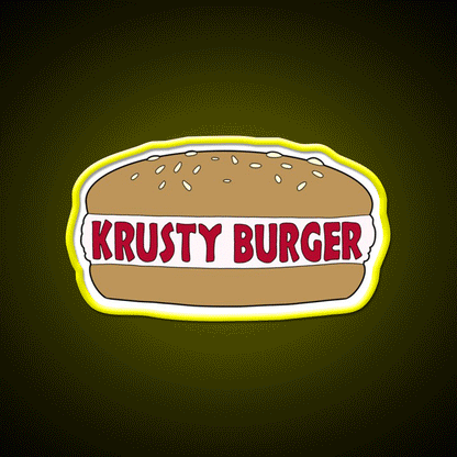 The Simpsons Krusty Burger Fast Food Led Neon Sign For Burger Place Rgb Color - Custom LED neon sign front view