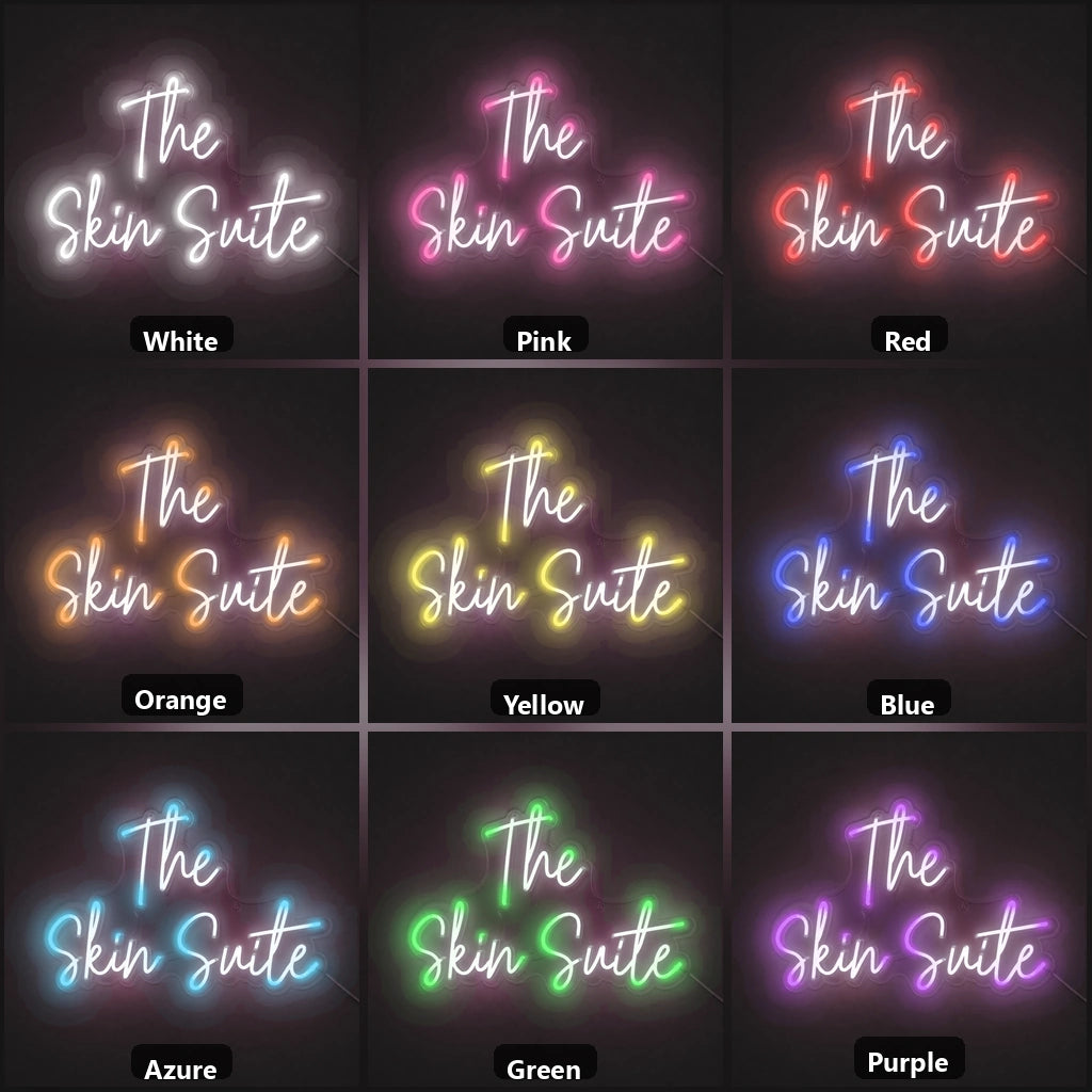 The Skin Suite LED Neon Sign color grid