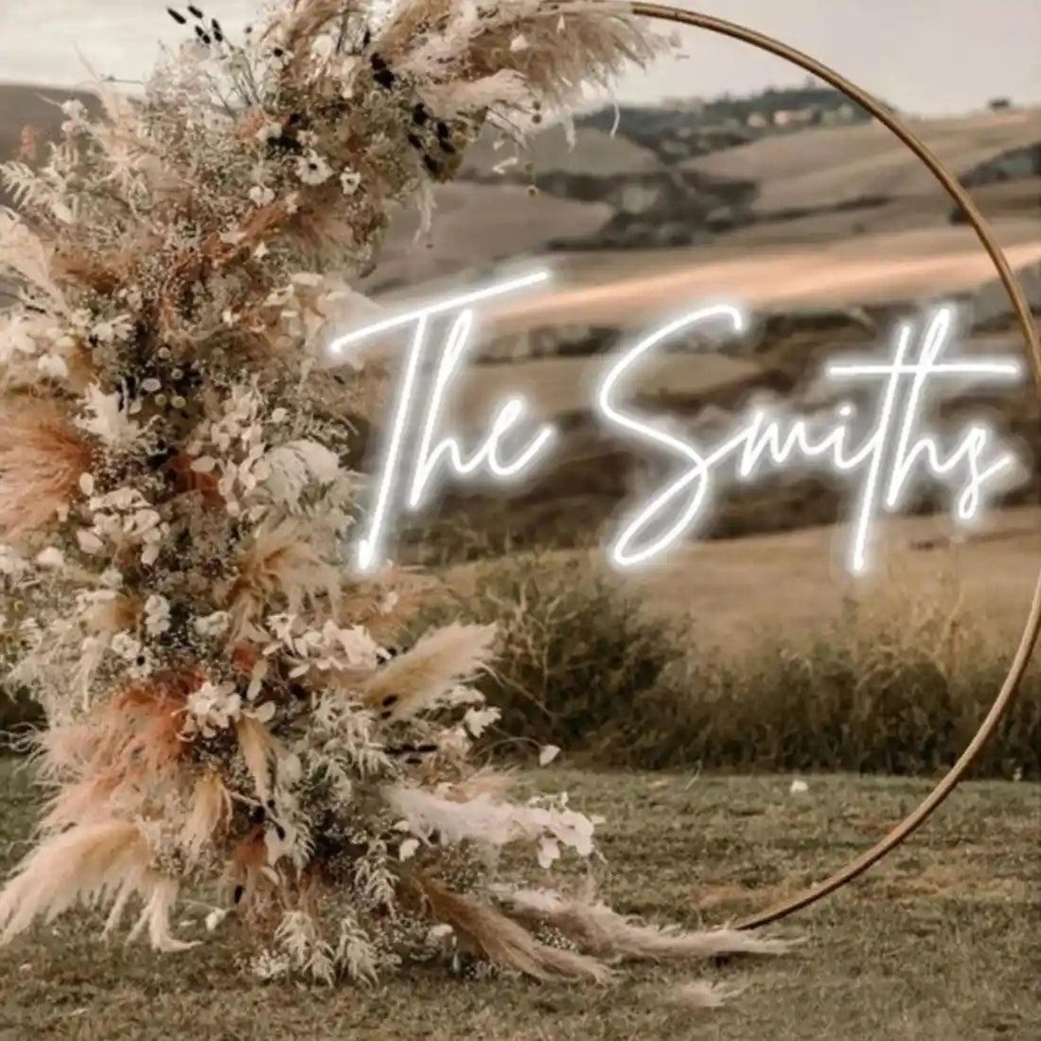 The Smiths White Script Led Neon Sign For Outdoor Wedding Family Party Decor | Shineneon