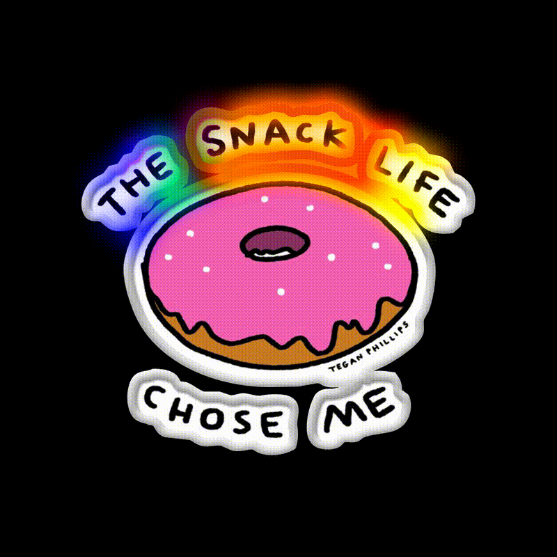 The Snack Life Chose Me Snack Food Led Neon Sign Rgb Color - LED neon sign close-up detail