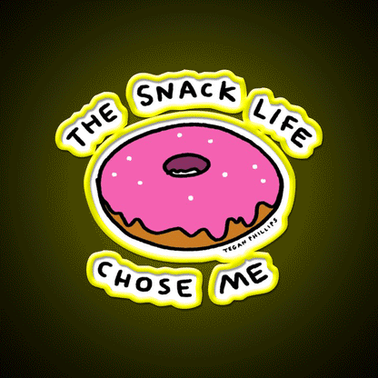 The Snack Life Chose Me Snack Food Led Neon Sign Rgb Color - Custom LED neon sign front view