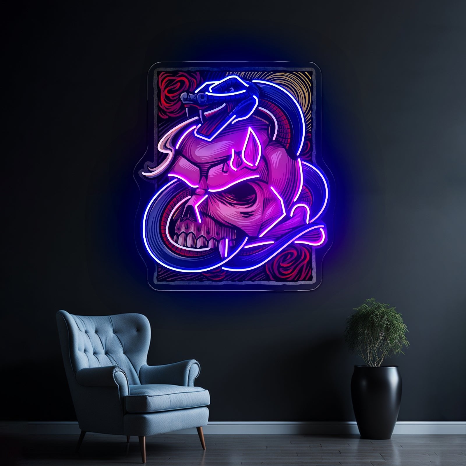 The Snake Has A Skull Led Neon Sign Light Custom Led Signs - Shineneon
