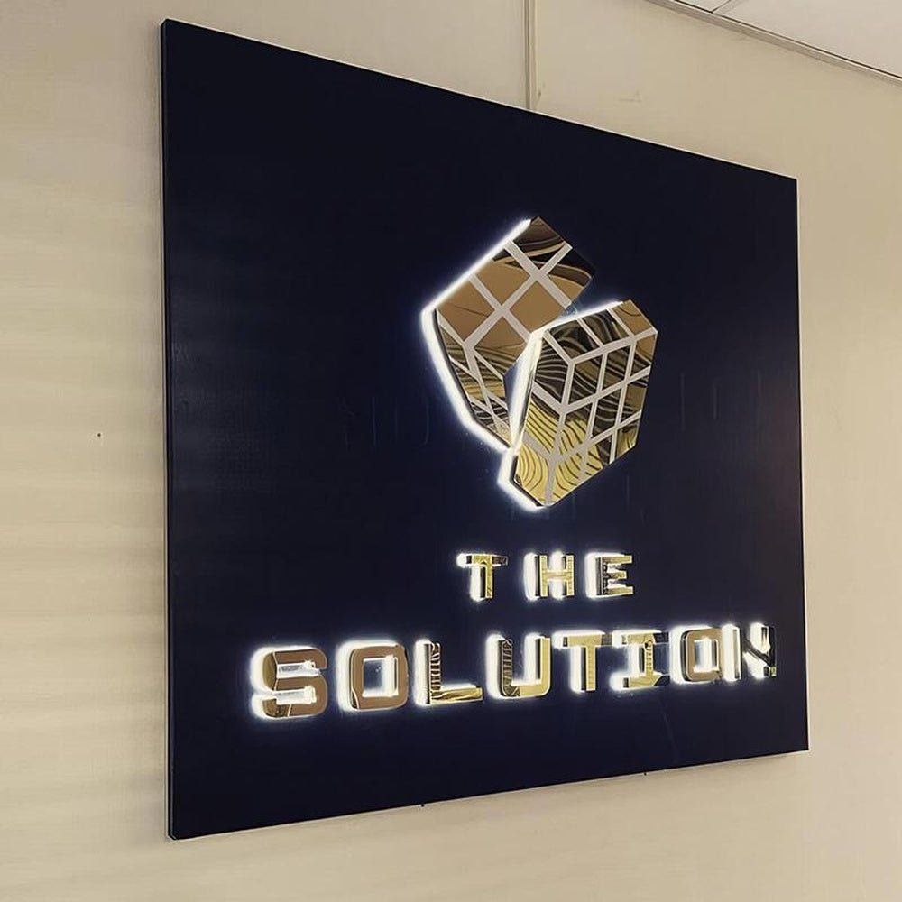 The Solution 3D Backlit Letters Business Metal Led Sign - Shineneon
