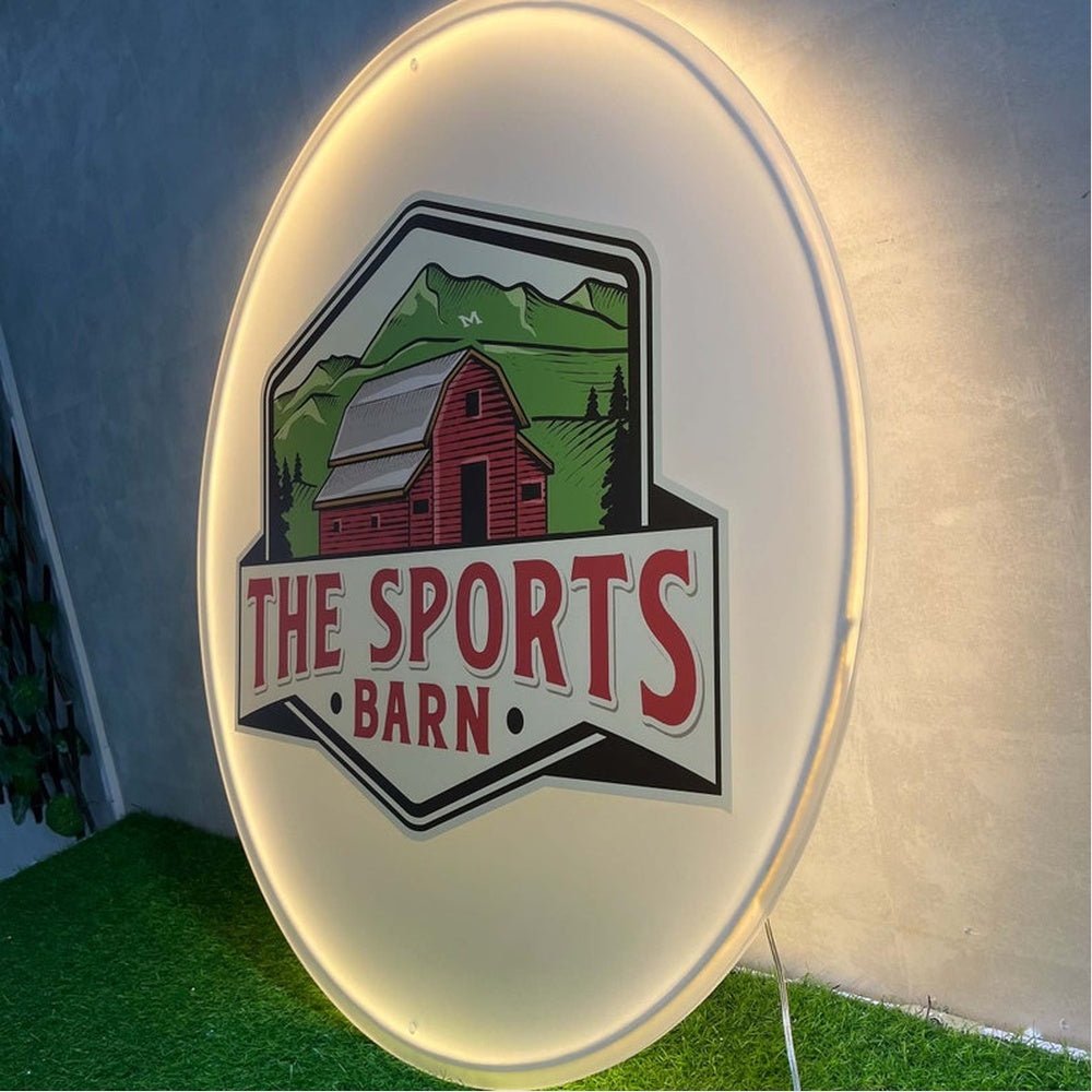 The Sports Barn Acrylic Business Logo Sign - Shineneon
