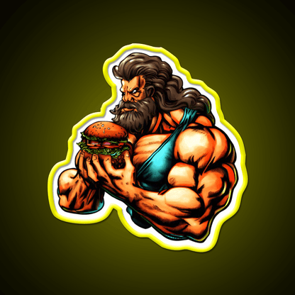 The Strongman Burger Fast Food Led Neon Sign For Burger Place Rgb Color - Shineneon