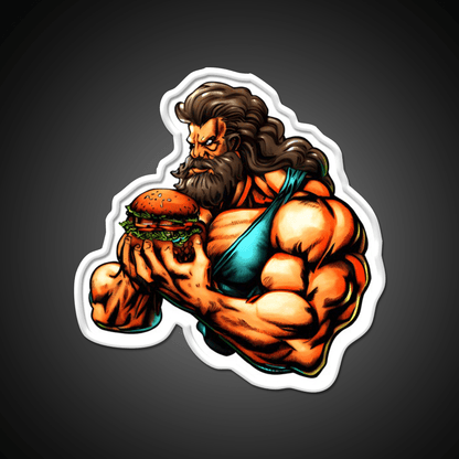 The Strongman Burger Fast Food Led Neon Sign For Burger Place Rgb Color - Shineneon