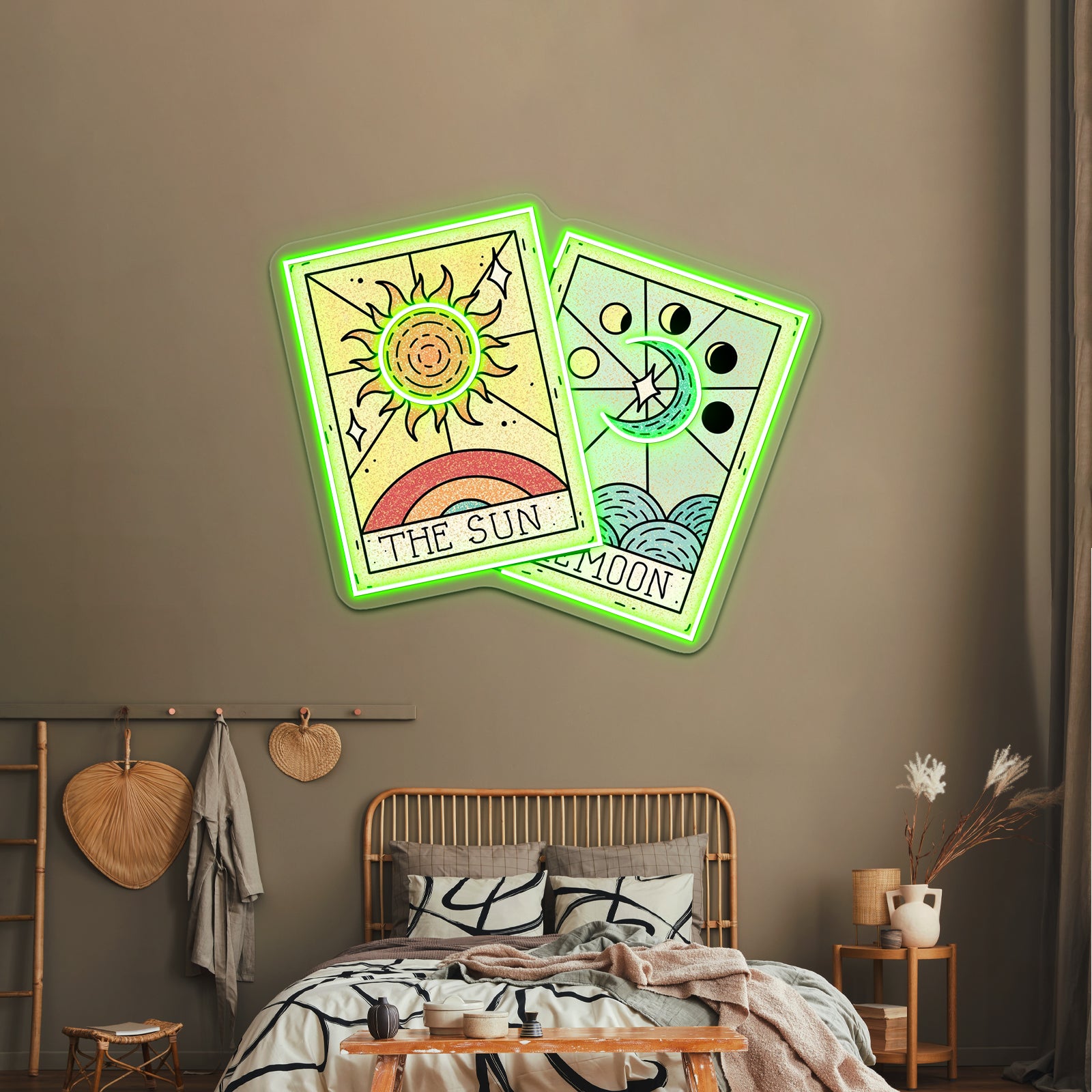 The Sun The Moon Tarot Card Neon Sign Artwork For Wall Art | Shineneon