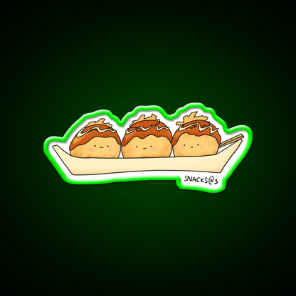 The Takoyaki Triplets Snack Food Led Neon Sign Rgb Color - Shineneon