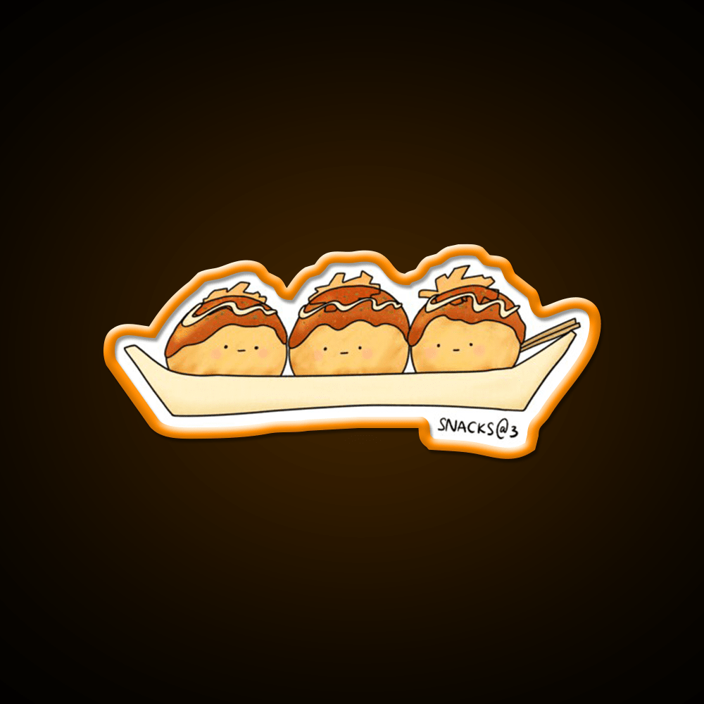 The Takoyaki Triplets Snack Food Led Neon Sign Rgb Color - Shineneon