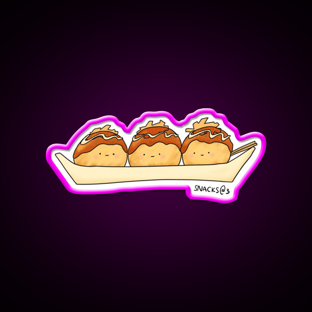 The Takoyaki Triplets Snack Food Led Neon Sign Rgb Color - Shineneon
