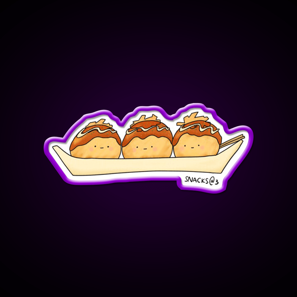 The Takoyaki Triplets Snack Food Led Neon Sign Rgb Color - Shineneon
