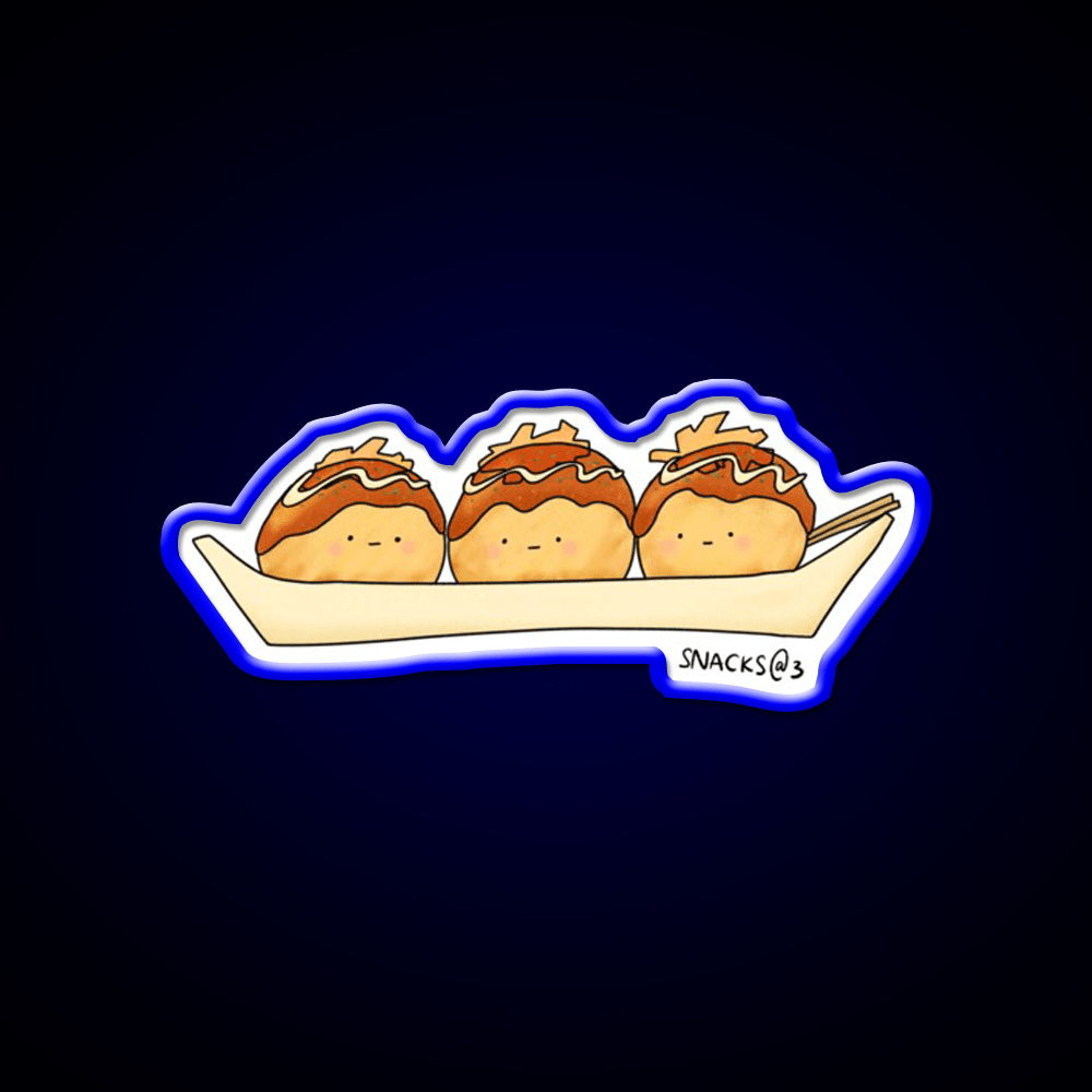 The Takoyaki Triplets Snack Food Led Neon Sign Rgb Color - Shineneon