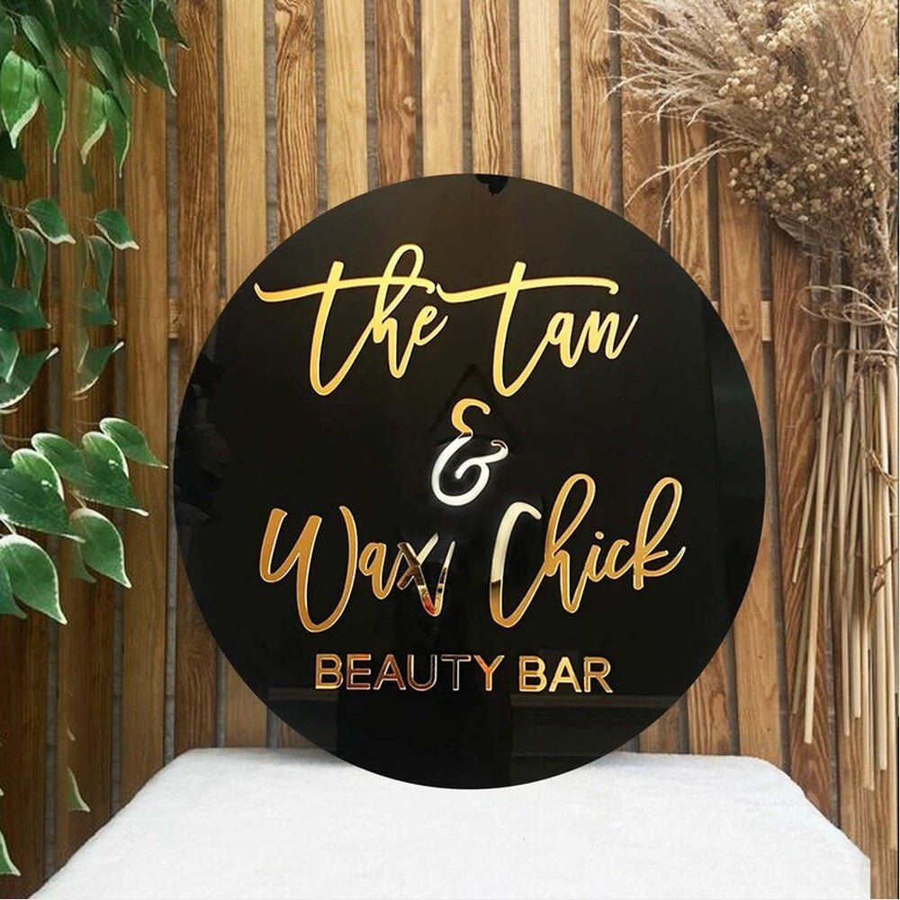 The Tan Wax Chick Beauty Bar Acrylic Business Logo Sign - Shineneon