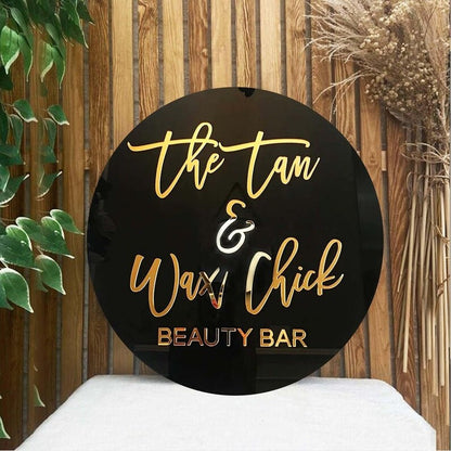 The Tan Wax Chick Beauty Bar Acrylic Business Logo Sign - Shineneon