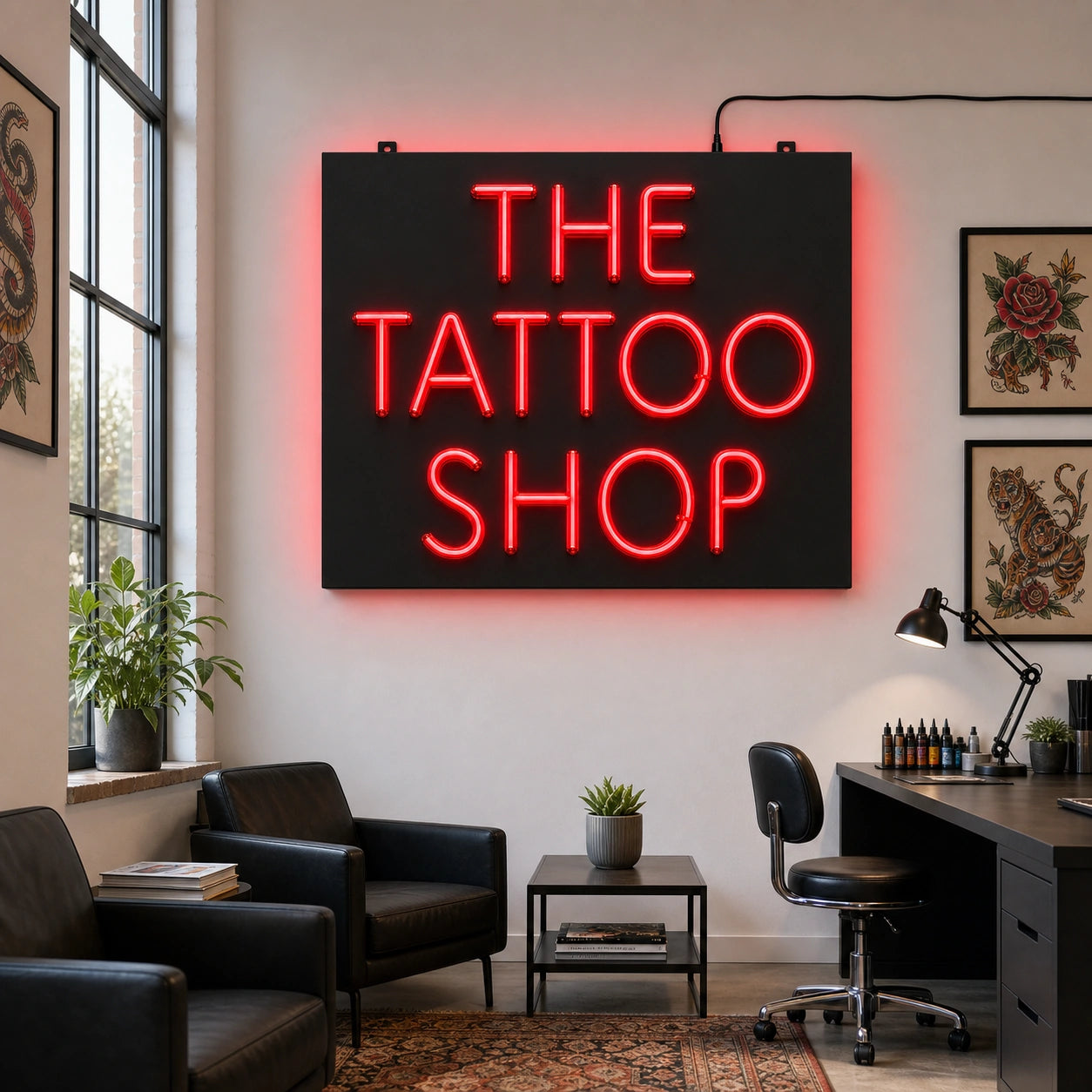 The Tattoo Shop LED Neon Sign real lifestyle scene