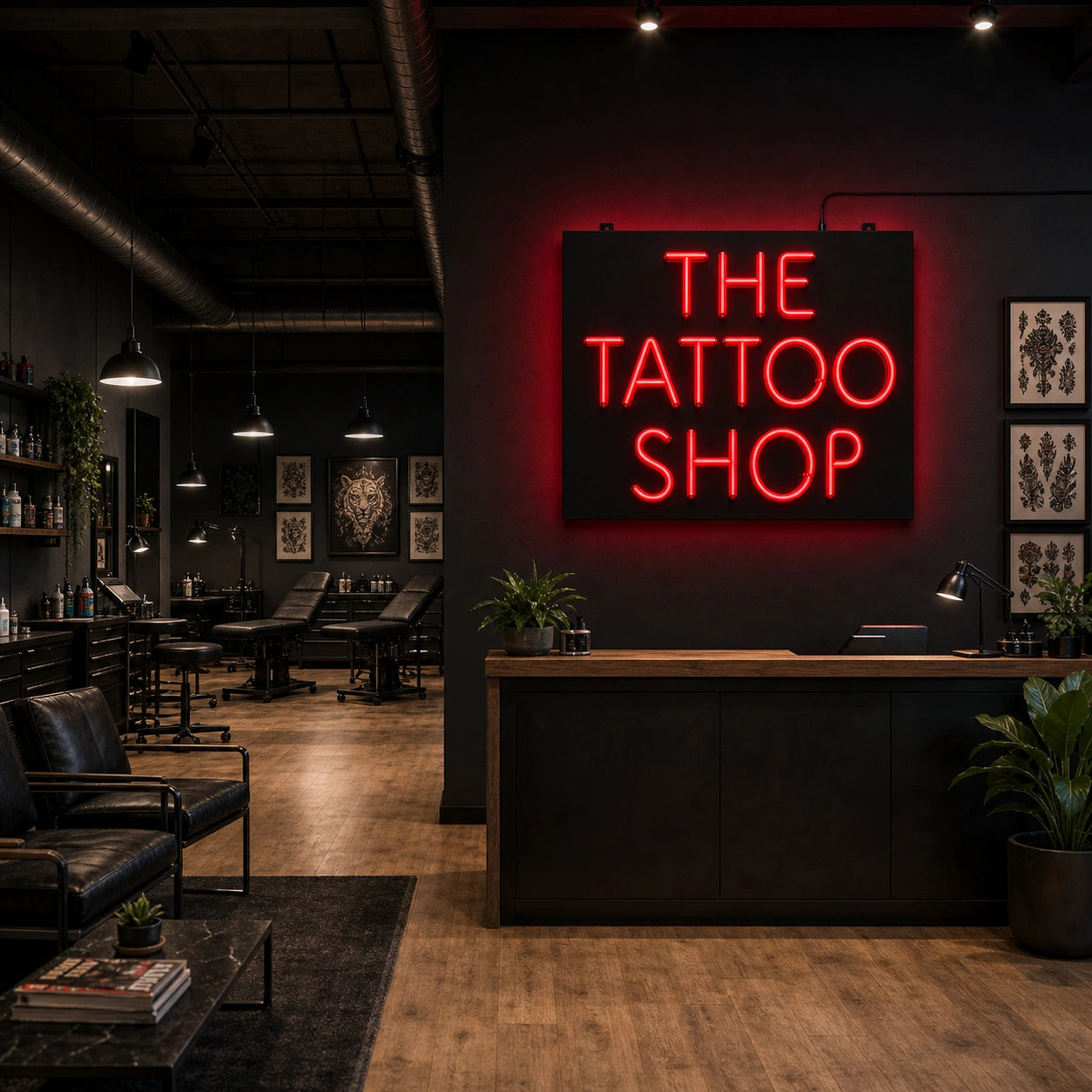 The Tattoo Shop LED Neon Sign size image
