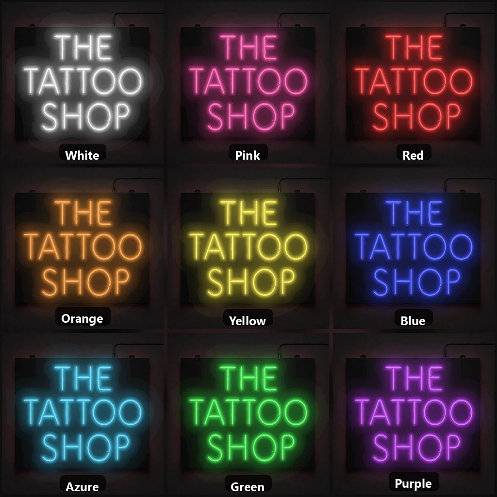 The Tattoo Shop LED Neon Sign color grid