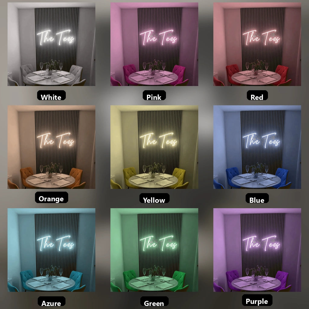 The Tees LED Neon Sign - 05 Color Grid
