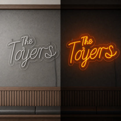 The Tigers LED Neon Sign day and night comparison