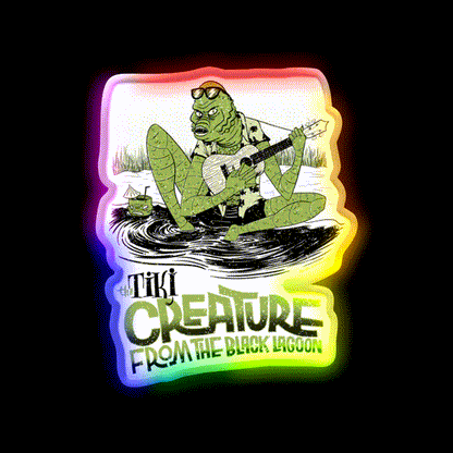 The Tiki Creature From Black Lagoon Cocktail Bar Decor Led Neon Sign Rgb Color - LED neon sign close-up detail