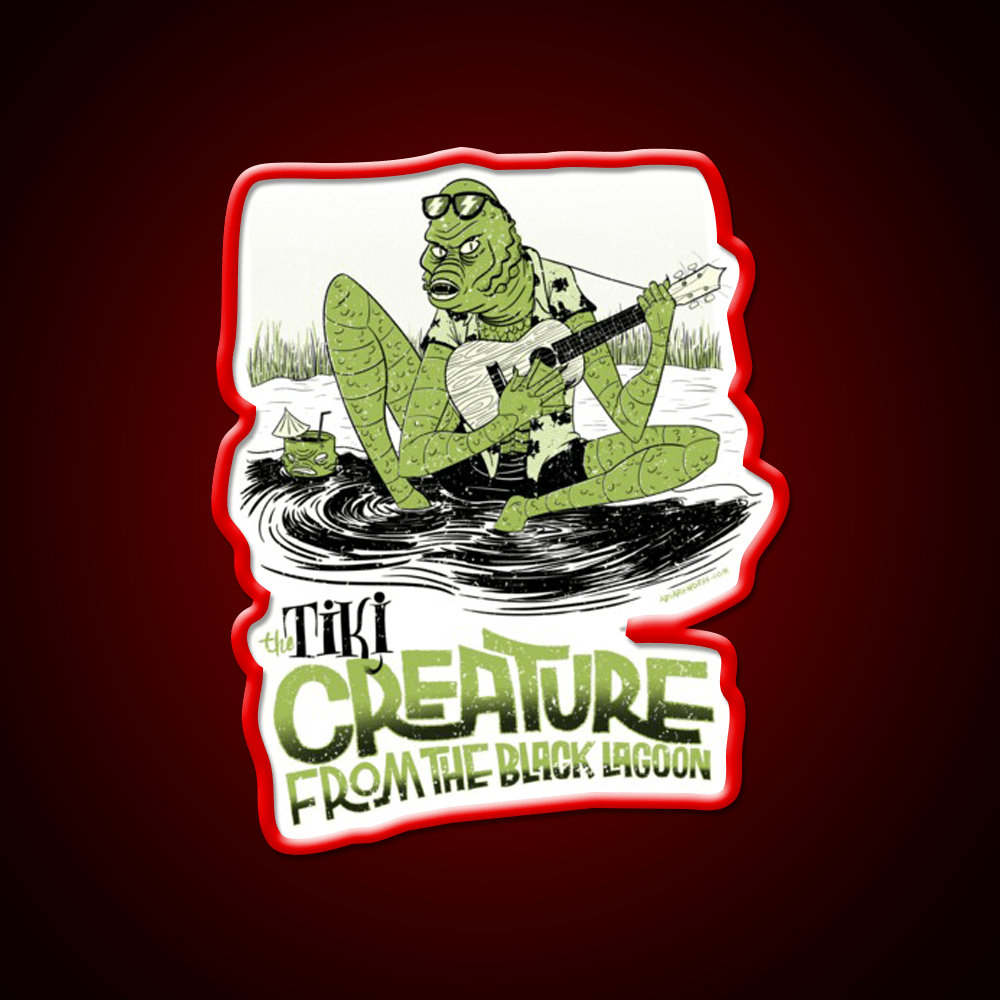The Tiki Creature From Black Lagoon Cocktail Bar Decor Led Neon Sign Rgb Color - Shineneon