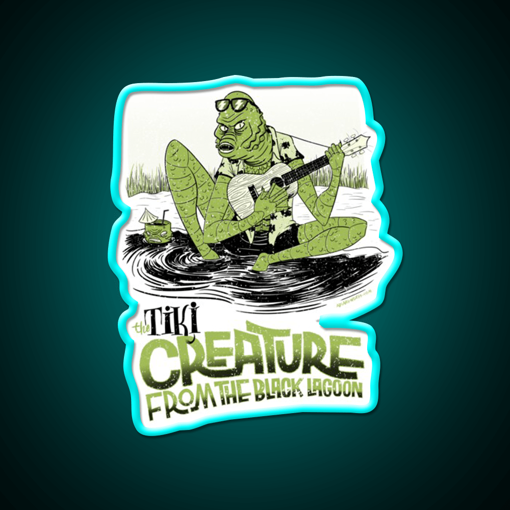 The Tiki Creature From Black Lagoon Cocktail Bar Decor Led Neon Sign Rgb Color - Shineneon