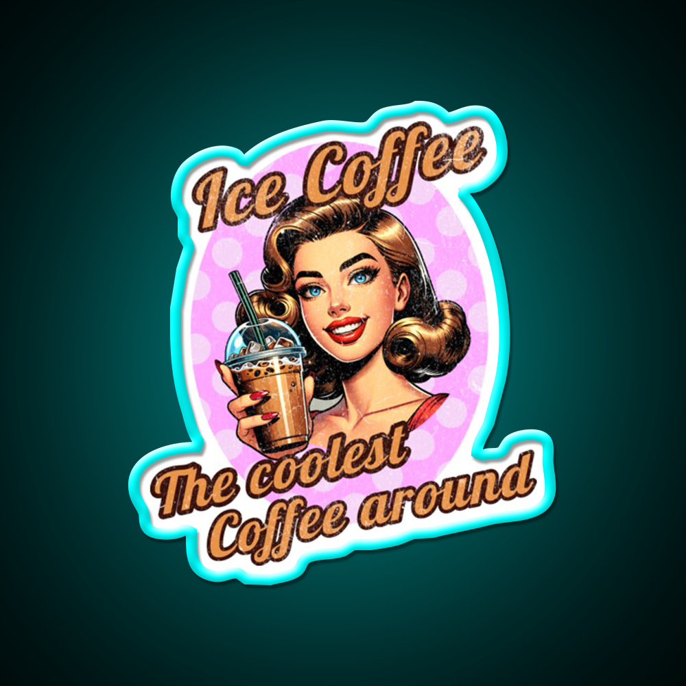 The Ultimate Ice Coffee Experience Cafe Led Neon Sign Espresso Bar Art Rgb Color