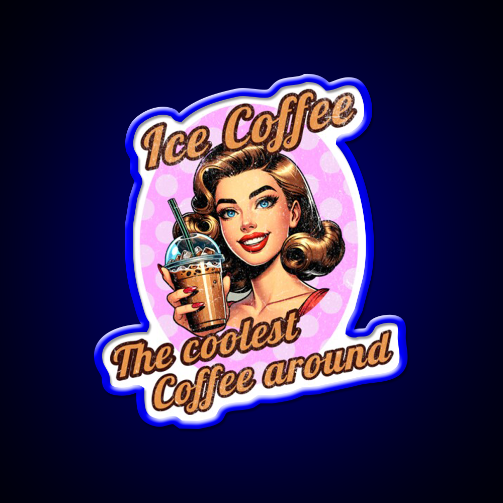 The Ultimate Ice Coffee Experience Cafe Led Neon Sign Espresso Bar Art Rgb Color