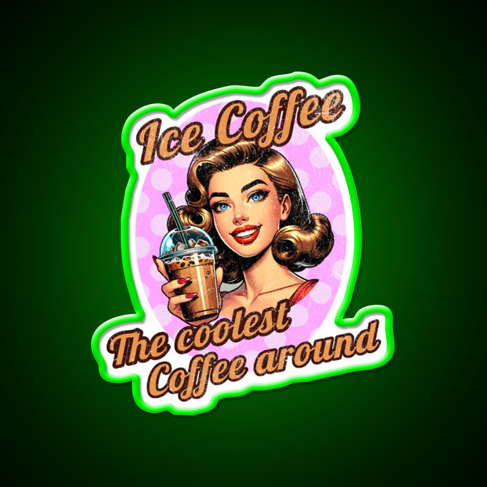 The Ultimate Ice Coffee Experience Cafe Led Neon Sign Espresso Bar Art Rgb Color